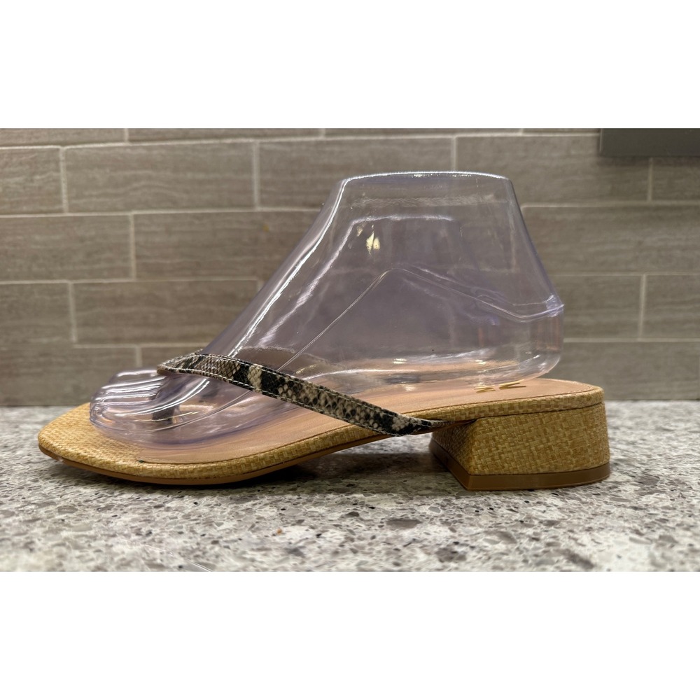 Madden NYC NEW! Faux Snakeskin Block Heel Thong Sandals Women's Size 8M NIB